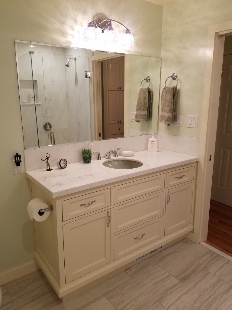 Bathroom remodel in Windsor by Prestige Homes & Remodel.